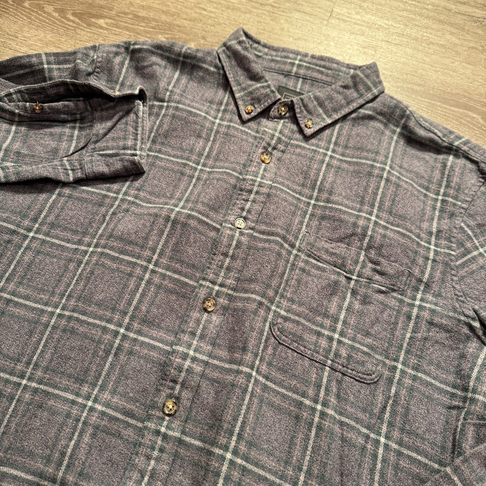 14th & Union Shirt Mens XL Gray Plaid Flannel Long Sleeve Button Casual Pocket